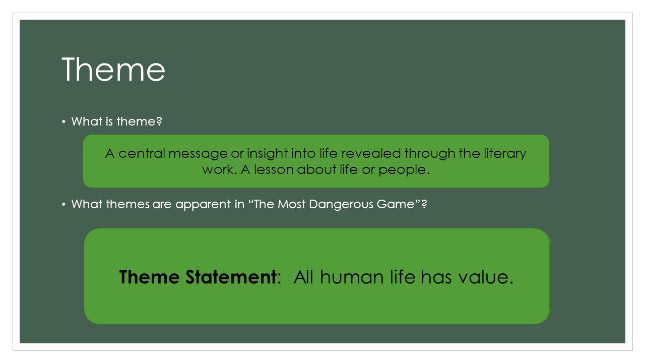 The most dangerous game theme essay